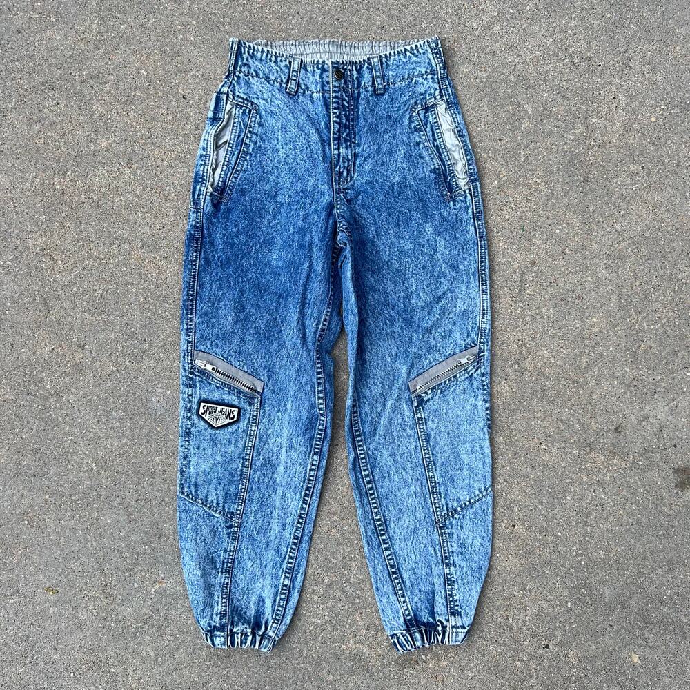 VTG Levi’s Sport acid wash cargo taper ankle elastic waist ankle jeans Kids 12